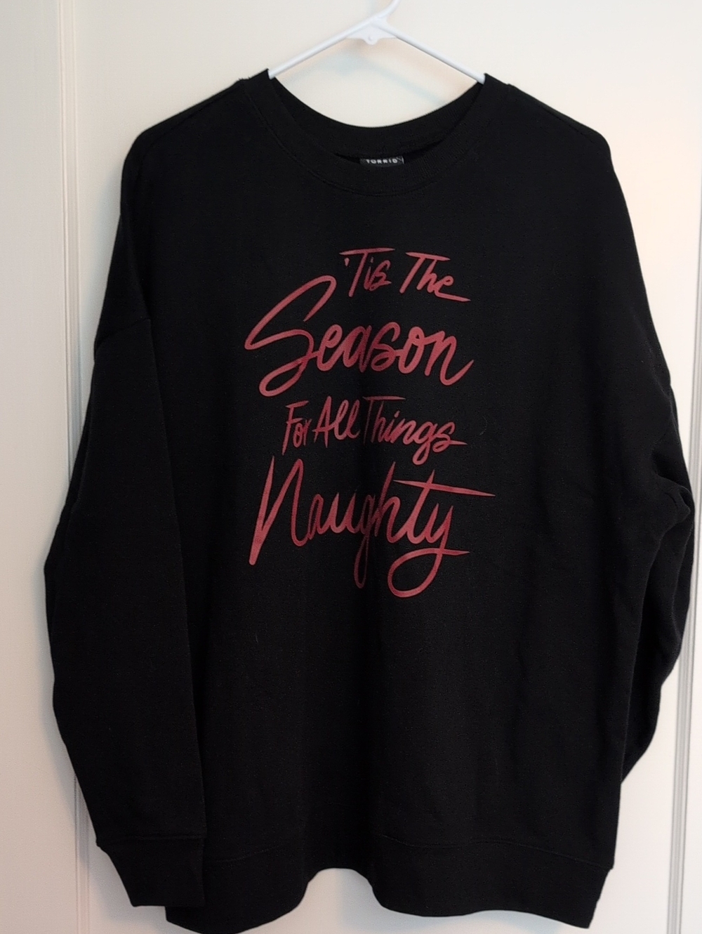 Black 'Tis The Season Naughty' Graphic Sweatshirt